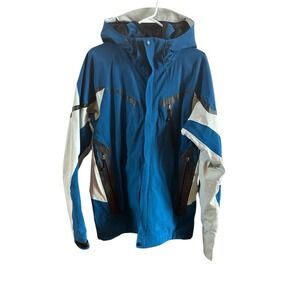 Columbia Titanium Omni Tech Blue Men's Medium Ski Jacket Waterproof Hooded